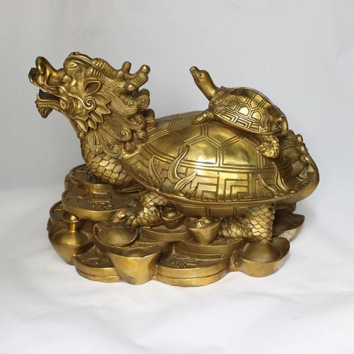 铜龙龟摆件纯铜子母龟家居金属工艺品铜器工厂生产加工批发龙头龟
